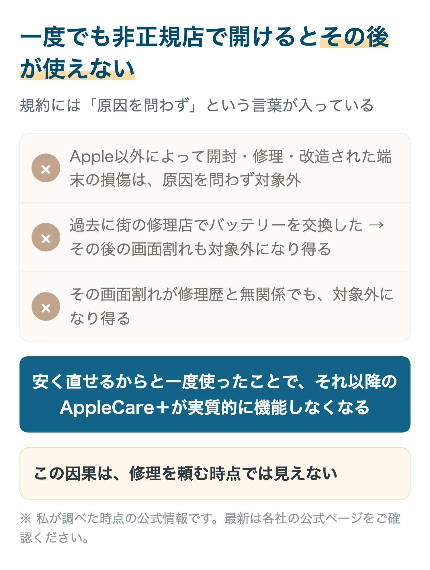一度でも非正規店で開けるとその後が使えない