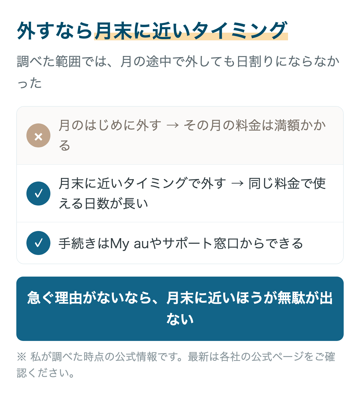 外すなら月末に近いタイミング