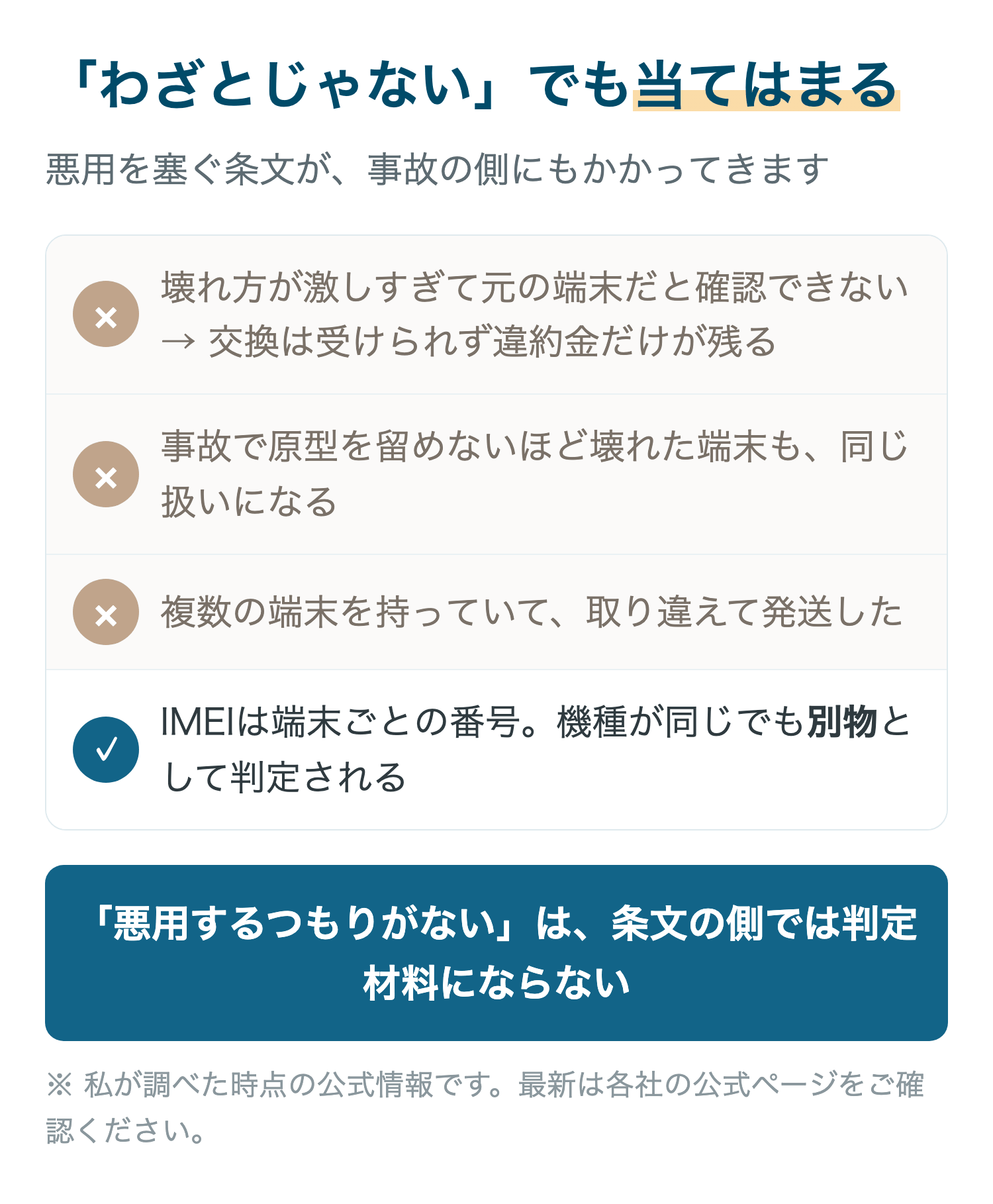 「わざとじゃない」でも当てはまる